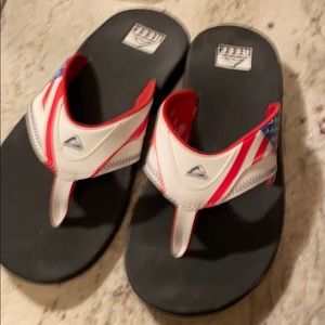 Reef flip flops , red white and blue size 11